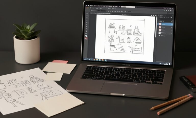 illustration showing a creator turning a simple idea into a first digital product