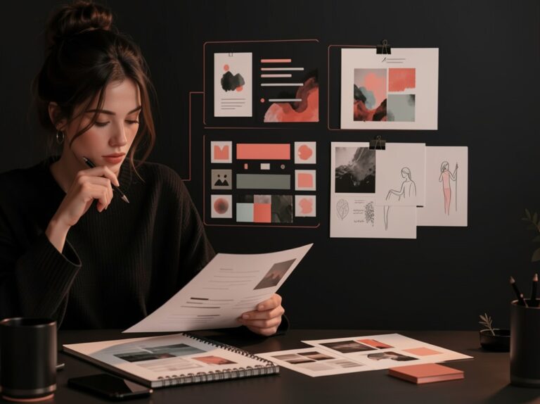 illustration about planning a small creative project with a mood board